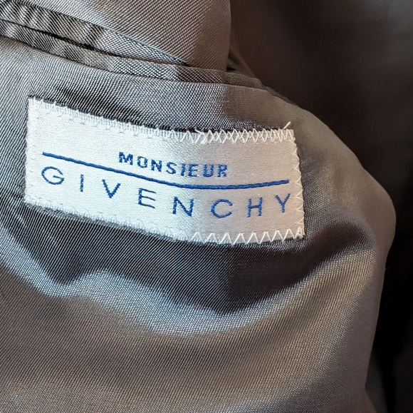 Vintage Givenchy Blazer USA Made Pinstripe Black/Grey Mens - Picture 5 of 7